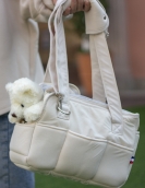 Going out in winter, back -handed and meadbody multi -function storage pet breathable dog bag bag rice white