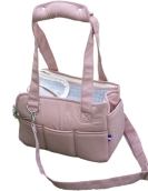 Going out in winter to carry pet dog bags, shoulders, shoulder hand -to -back, tilted across Teddy small dog pink
